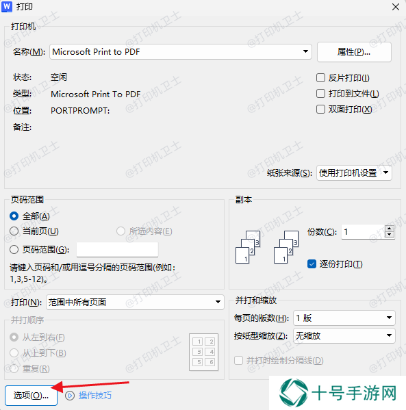 检查打印设置