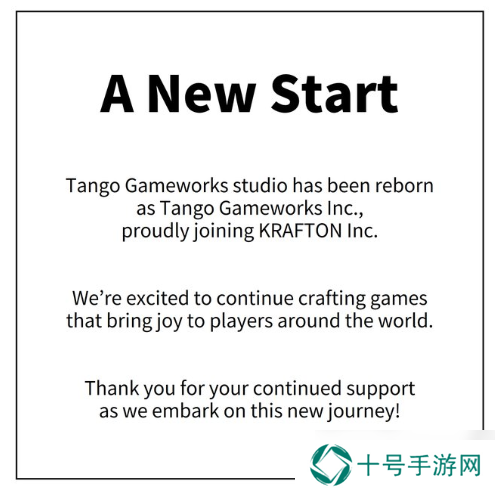 Tango Gameworks正式加入KRAFTON 开启游戏开发新篇章